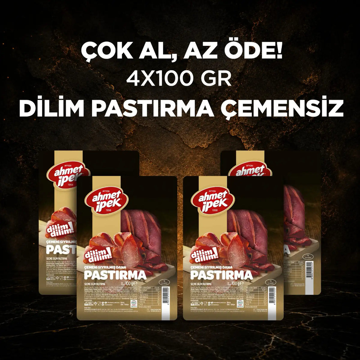 Dilimli Pastırma 4x100gr