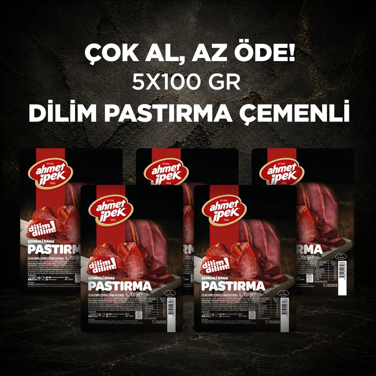 Dilimli Pastırma 5x100gr