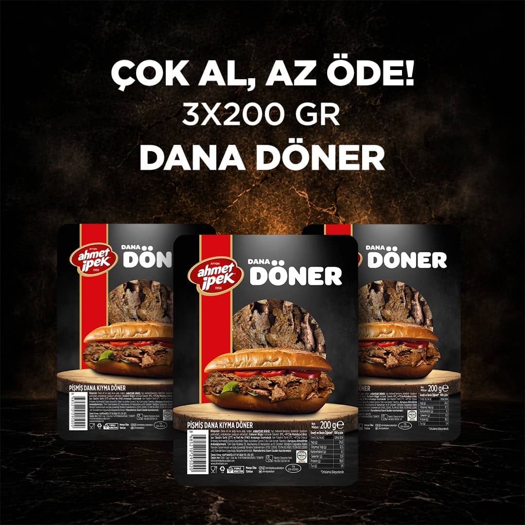 Ahmet İpek Dana Kıyma Döner 3x200gr